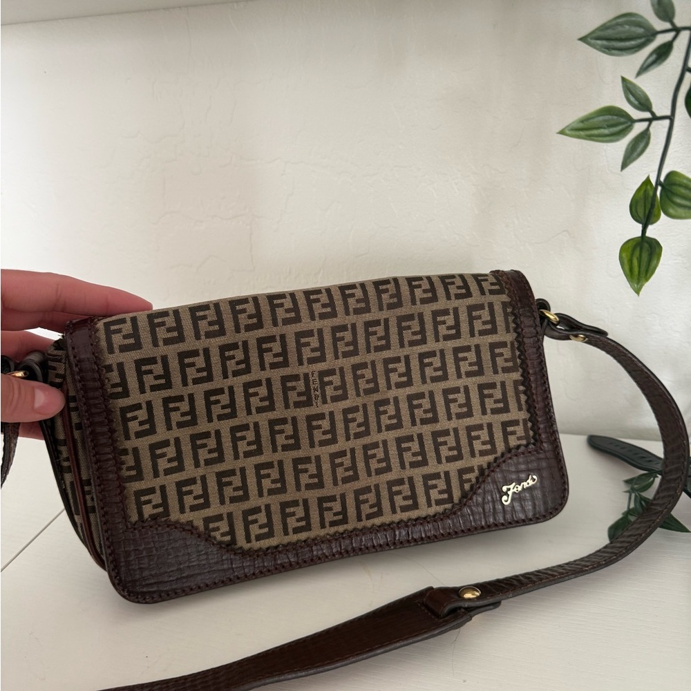 Fendi Brown and Tan Crossbody Bag